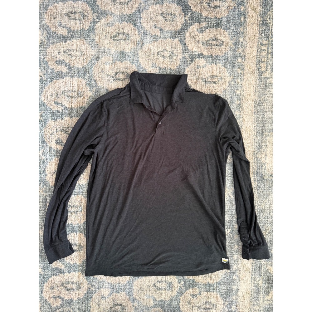 Vuori Long Sleeve Strato Tech Polo Black Large Great Condition